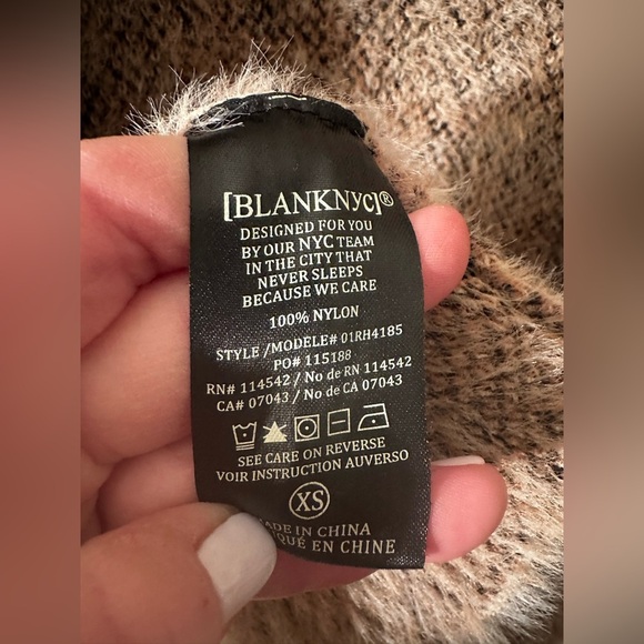 BLANKNYC Leopard Duster XS from REVOLVE Brown Tan Beige Sleeve Cuffs Fuzzy Cardi - Picture 9 of 13